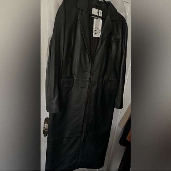 ZARA X KAIA LEATHER TRENCH SZ XS/S - Picture 5 of 6